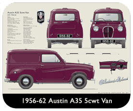 Austin A35 Van 1956-62 Place Mat, Small